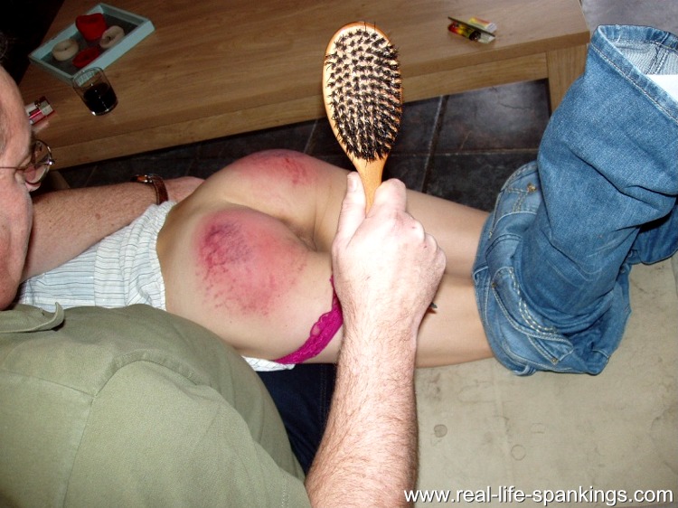 Femdom hairbrush spankings